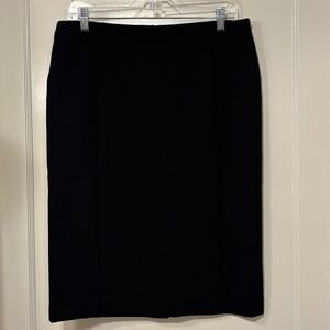 Ann Taylor Ponte Knit Black Pencil Skirt, Size 12, Excellent Condition